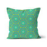 Turquoise Honeycomb Cushion