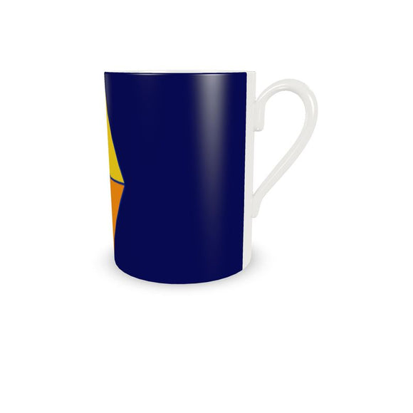 Sky Orange Diamond Bone China Expresso Cup and Saucer