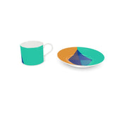 Orange Sky Diamond Bone China Cup and Saucer