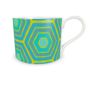 Turquoise Honeycomb Bone China Cup and Saucer