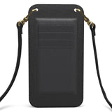 Navy Lime Diamond Leather Phone Case With Strap