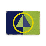 Navy Lime Diamond Leather Card Case