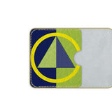 Navy Lime Diamond Leather Card Case