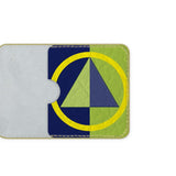 Navy Lime Diamond Leather Card Case