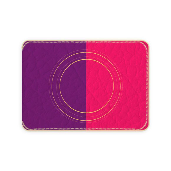 Pink Gold Rings Leather Card Case