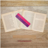 Pink Gold Rings Leather Bookmark