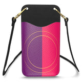 Pink Gold Rings Leather Phone Case With Strap