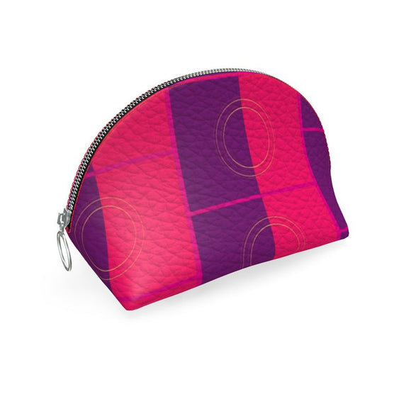 Pink Gold Rings Shell Leather Pouch