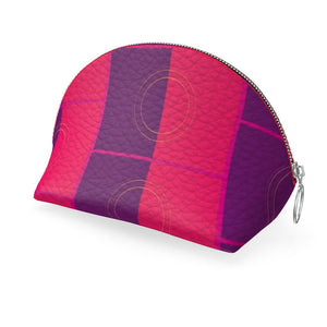 Pink Gold Rings Shell Leather Pouch