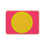 Pink Yellow Sun Leather Card Case