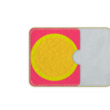 Pink Yellow Sun Leather Card Case