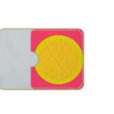 Pink Yellow Sun Leather Card Case