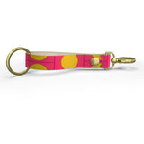 Pink Yellow Sun Leather Strap Keychain