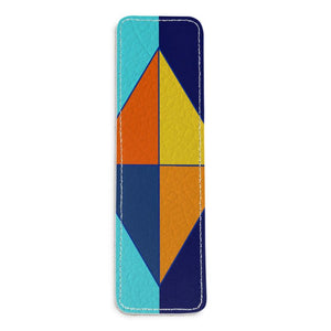 Sky Orange Diamond Leather Bookmark