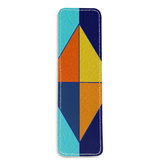 Sky Orange Diamond Leather Bookmark