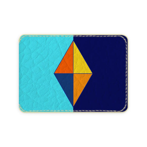 Sky orange Diamond Leather Card Case