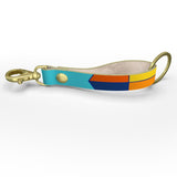 Sky Orange Diamond Leather Strap Keychain