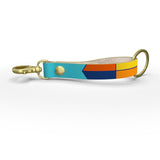 Sky Orange Diamond Leather Strap Keychain