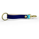 Sky Orange Diamond Leather Strap Keychain