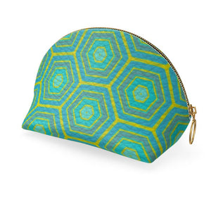 Turquoise Honeycomb Shell Leather Pouch