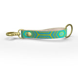 Turquoise Honeycomb Leather Strap Keychain