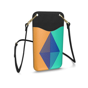 Orange Sky Diamond Leather Phone Case With Strap