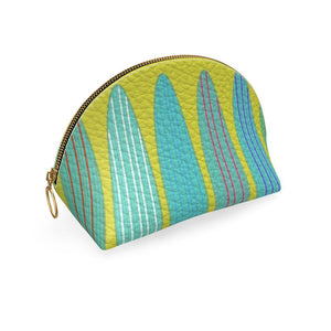 Watermelon Lime Shell Leather Pouch
