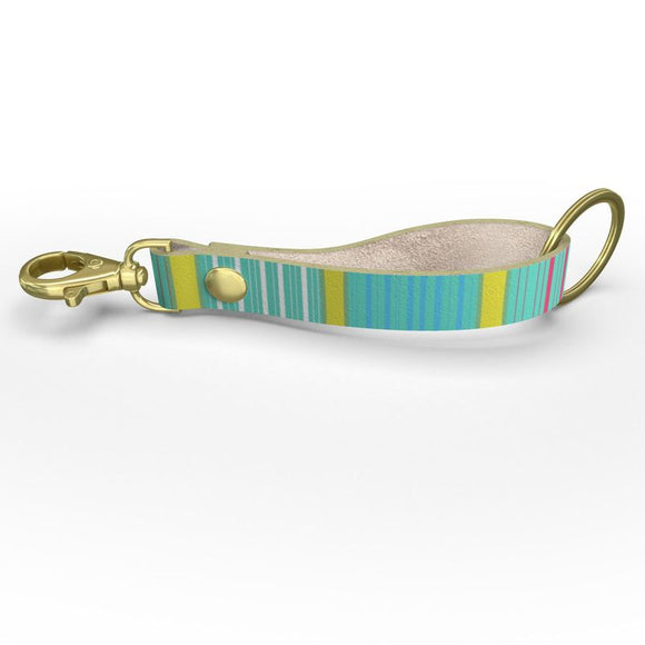 Watermelon Lime Leather Strap Keychain