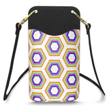 Rainbow Honeycomb Leather Phone Case with Strap