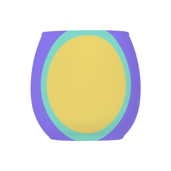 Purple Yellow Sun Glass Tealigh Holder