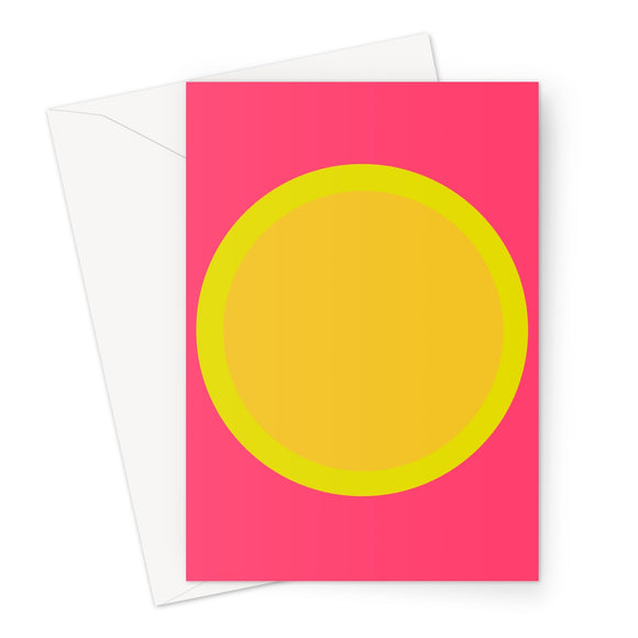 Pink Yellow Sun Fine Art Card