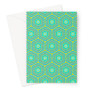 Turquoise Honeycomb Fine Art Card