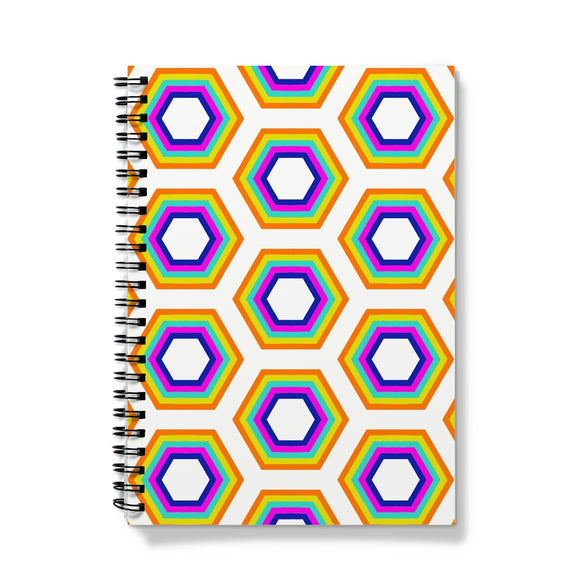 Rainbow Honeycomb Spiral Notebook