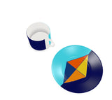 Sky Orange Diamond Bone China Cup and Saucer