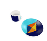 Sky Orange Diamond Bone China Cup and Saucer