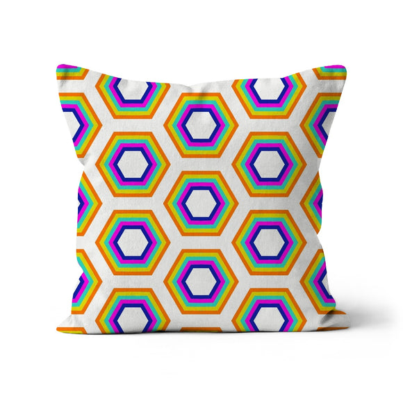 Rainbow Honeycomb Luxury Cushion