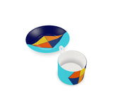 Sky Orange Diamond Bone China Cup and Saucer