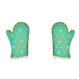 Turquoise Honeycomb Luxury Oven Glove